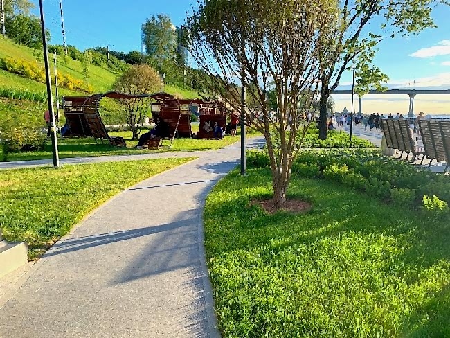 Рулонный газон для набережной в Алматы