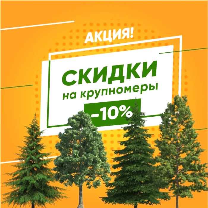 Скидка на крупномеры -10% 
